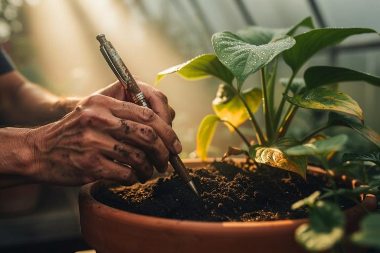 Ludzie wkładają długopisy do ziemi w doniczkach, a ogrodnicy przyznają, że to działa